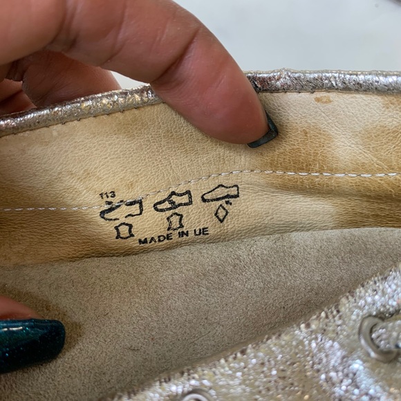 Dickson gold/silver driving moccasins flats shoes - Picture 6 of 9